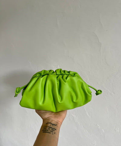 Mini pouch pelle liscia - Verde mela