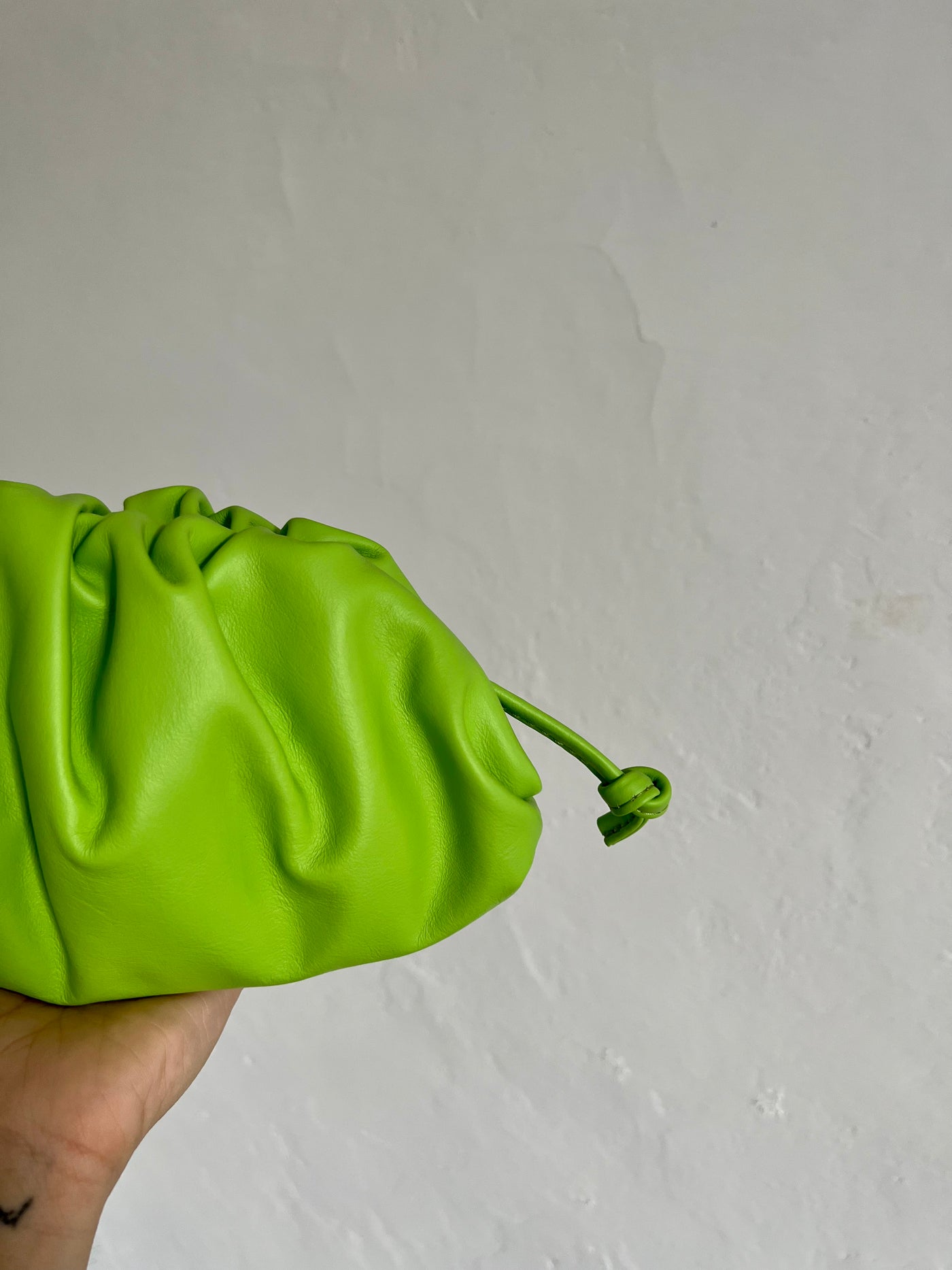 Mini pouch pelle liscia - Verde mela