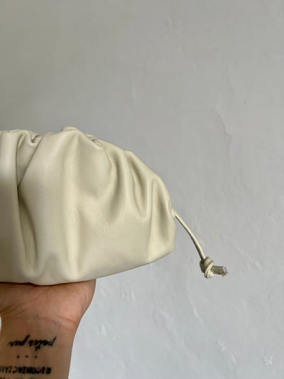 Mini pouch pelle liscia - Latte