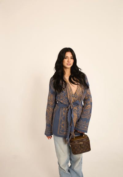 CARDIGAN PAISLEY - Polvere