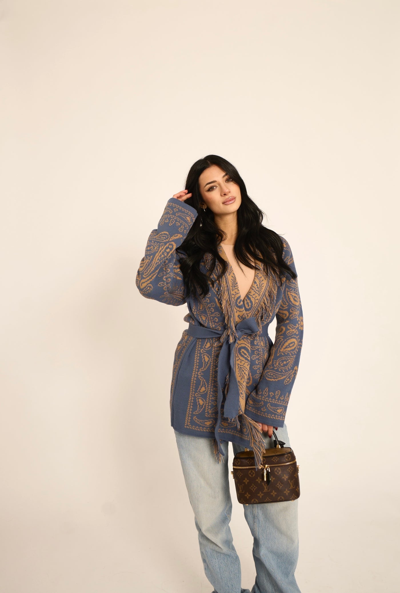 CARDIGAN PAISLEY - Polvere