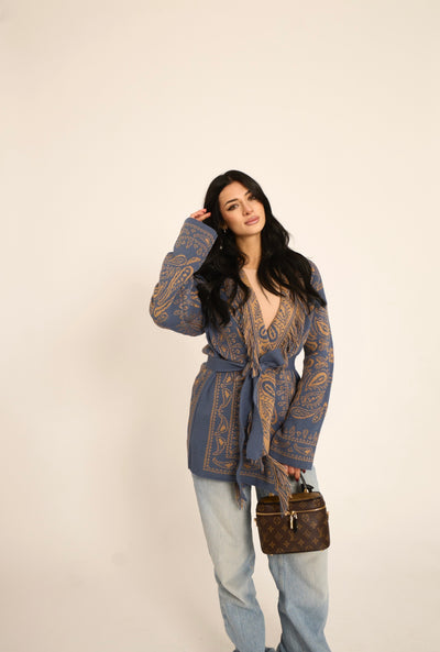 CARDIGAN PAISLEY - Polvere