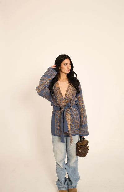 CARDIGAN PAISLEY - Polvere