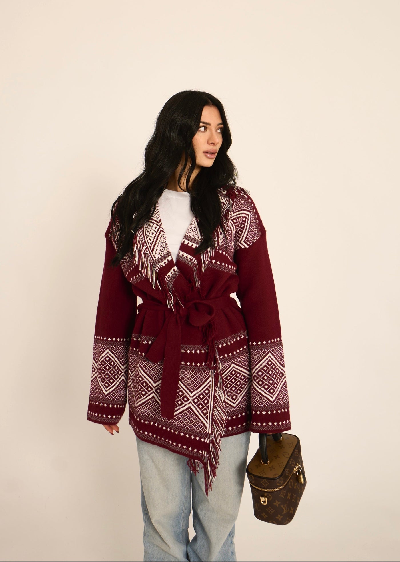 CARDIGAN NOEL - Bordeaux