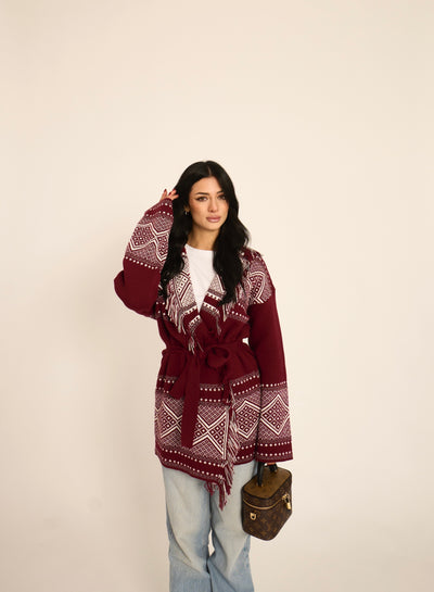 CARDIGAN NOEL - Bordeaux