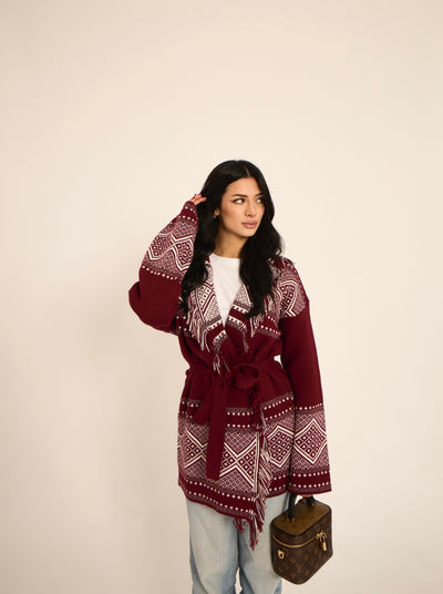 CARDIGAN NOEL - Bordeaux