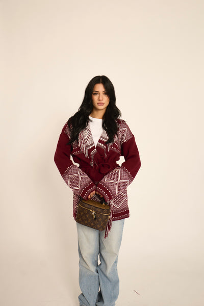 CARDIGAN NOEL - Bordeaux