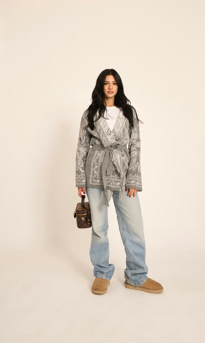CARDIGAN PAISLEY - Grigio