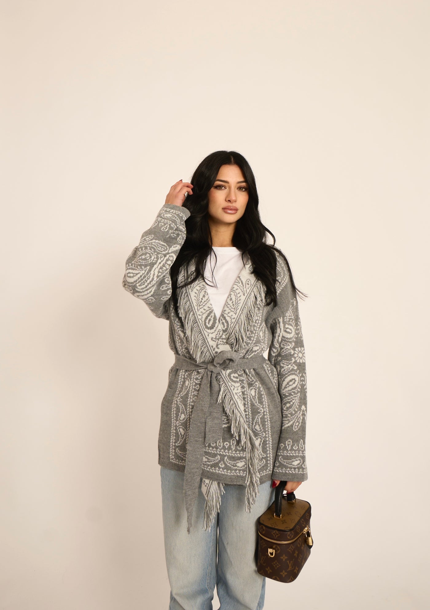 CARDIGAN PAISLEY - Grigio