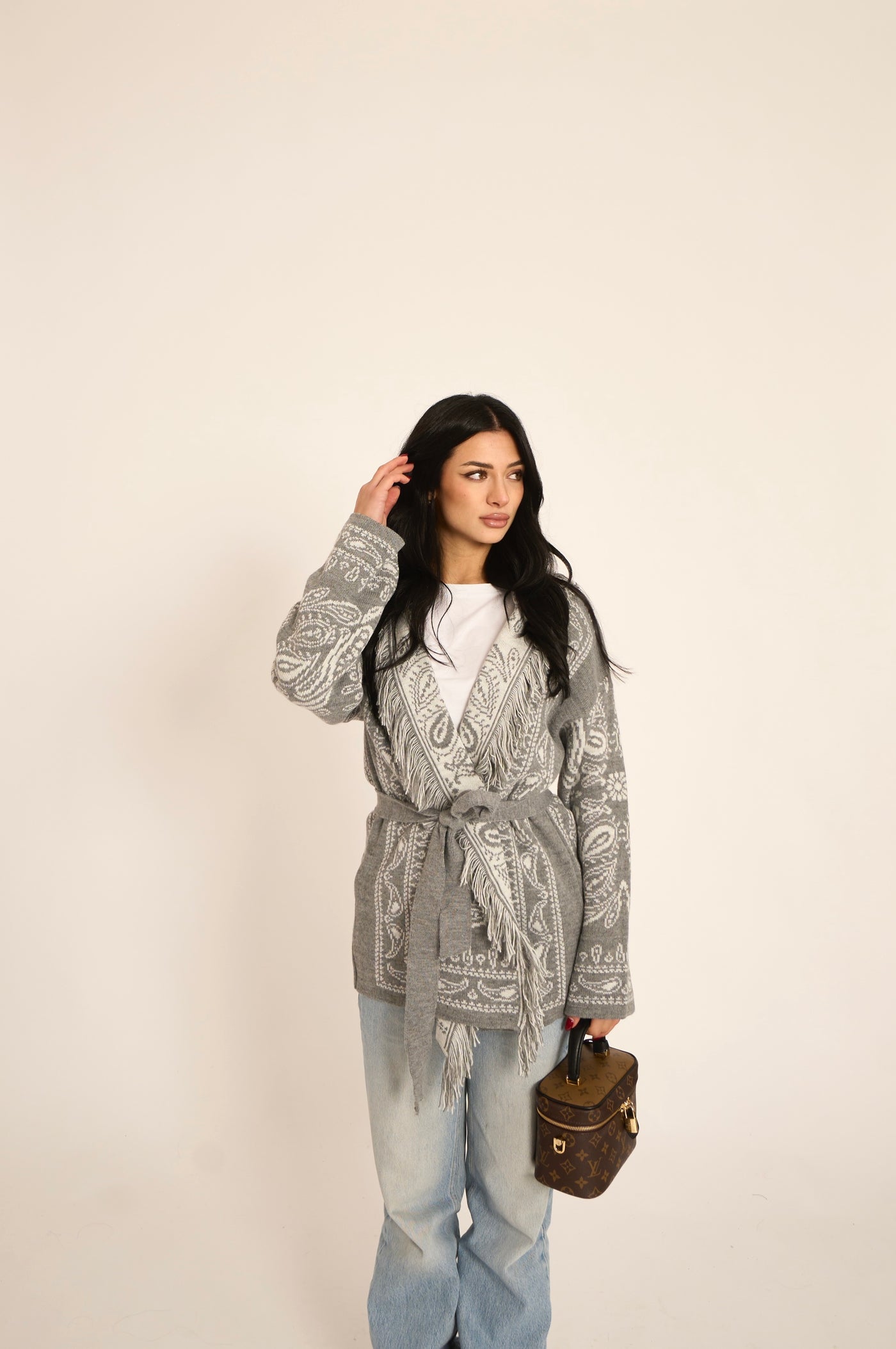 CARDIGAN PAISLEY - Grigio