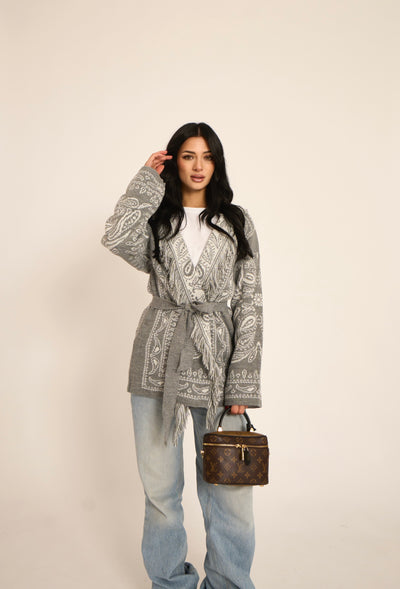 CARDIGAN PAISLEY - Grigio