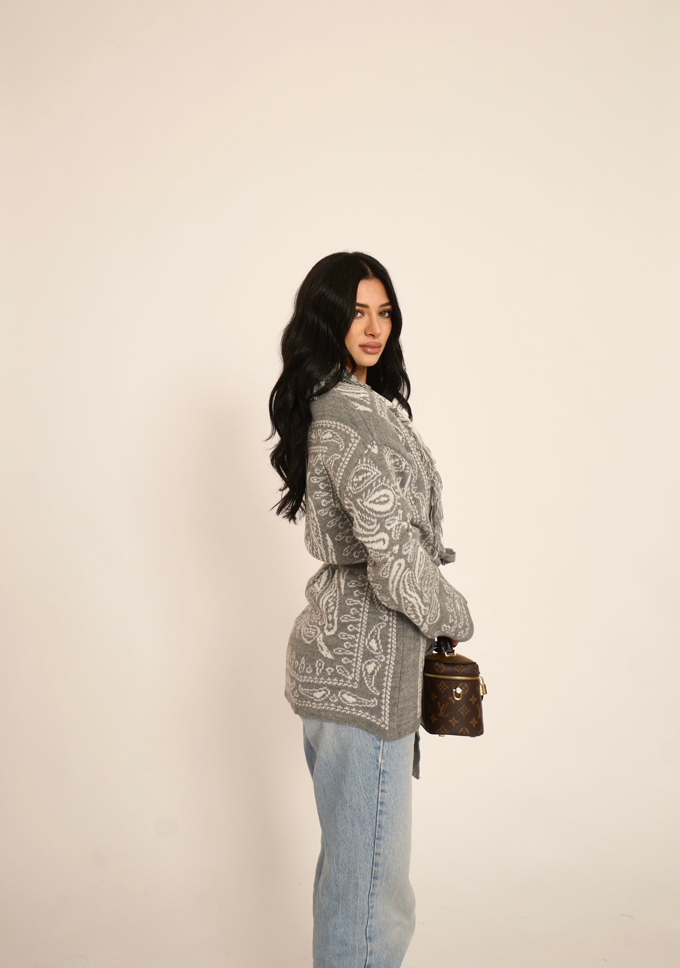 CARDIGAN PAISLEY - Grigio