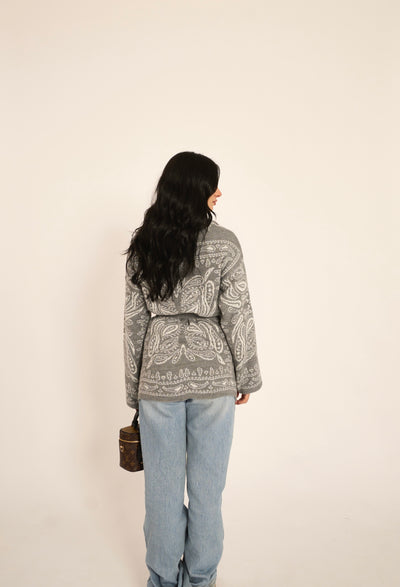 CARDIGAN PAISLEY - Grigio