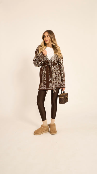 CARDIGAN PAISLEY - Marrone