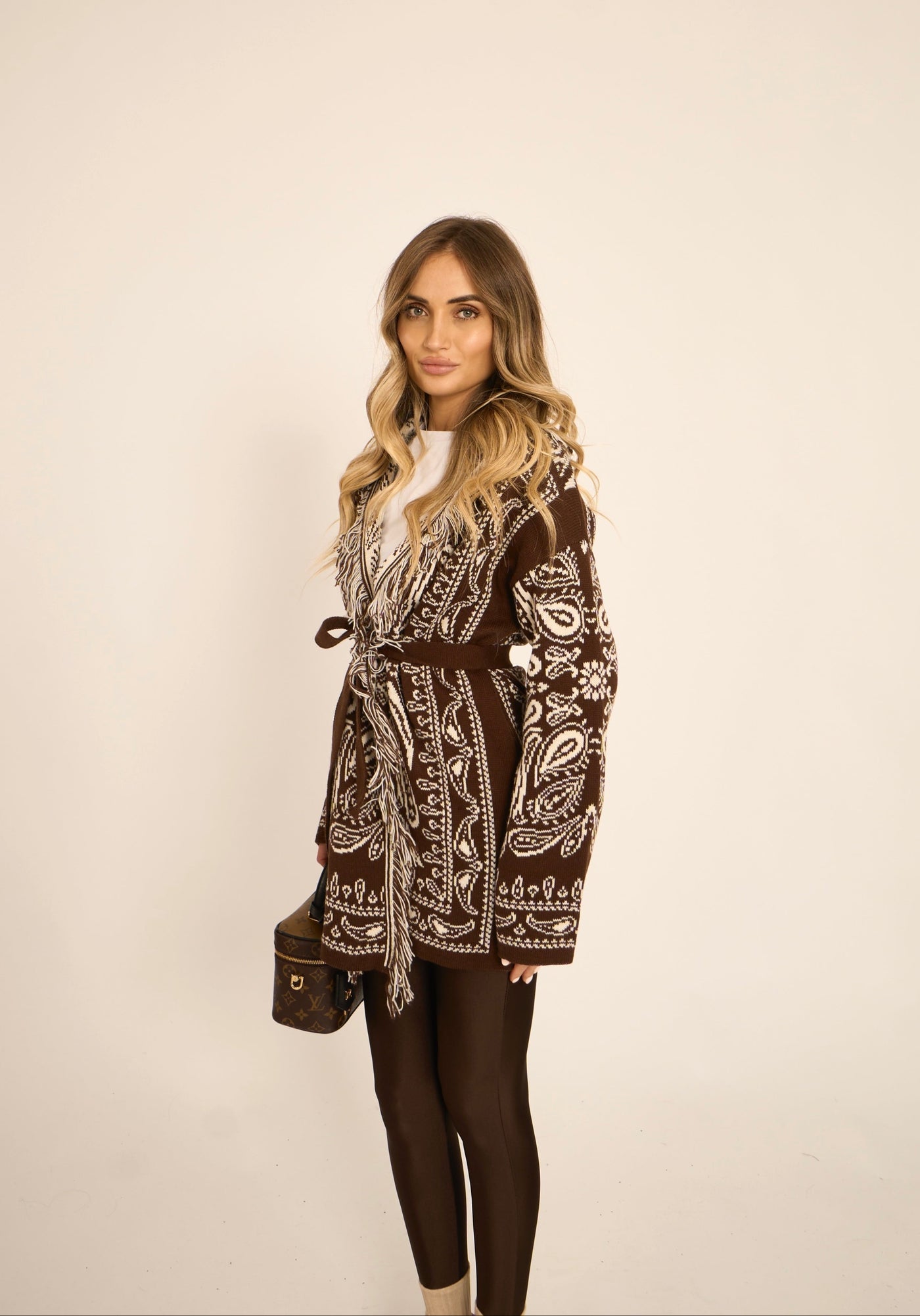 CARDIGAN PAISLEY - Marrone