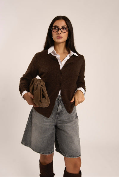 CARDIGAN MOLLY - Marrone