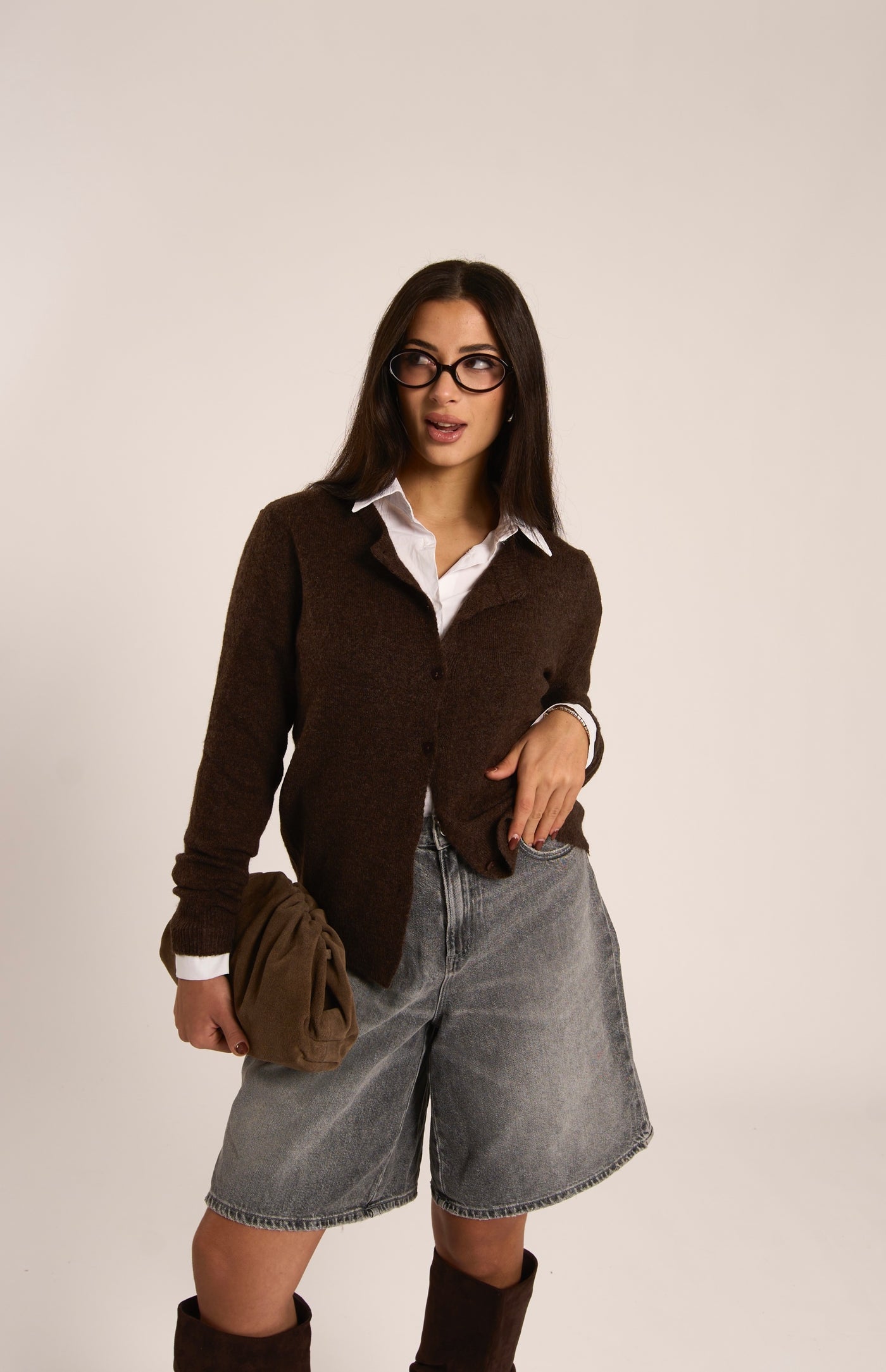 CARDIGAN MOLLY - Marrone