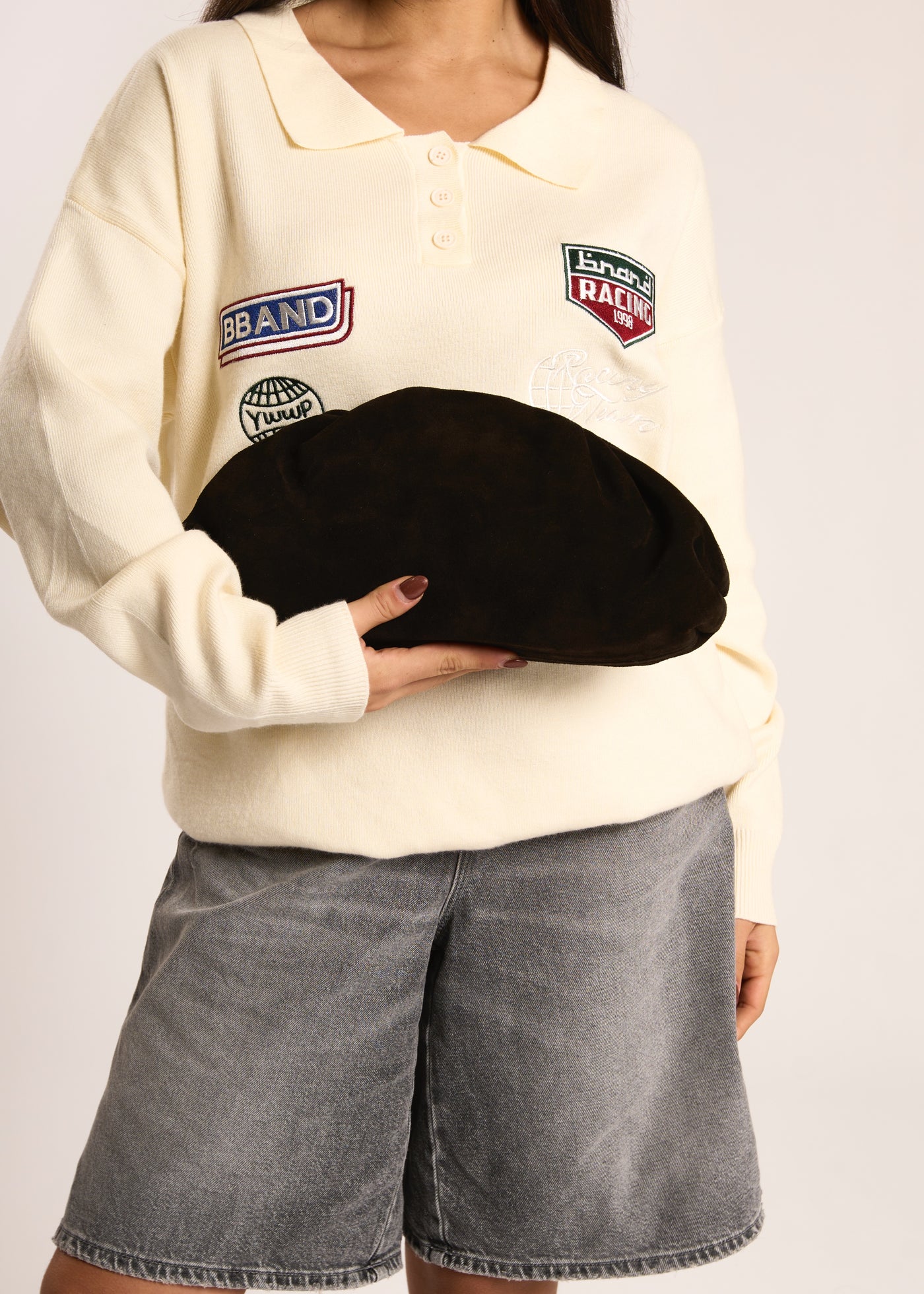 POUCH BIG SUEDE - Moro