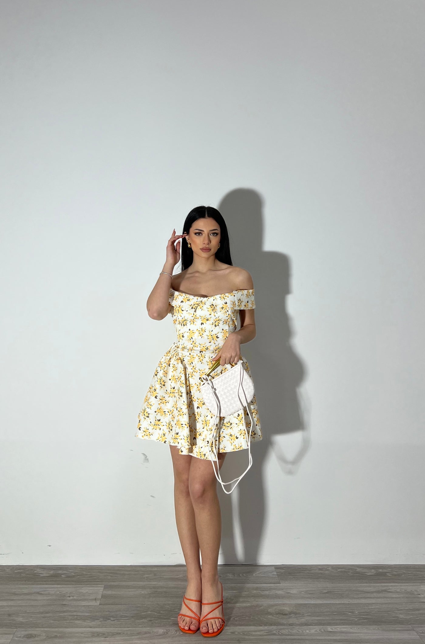 Mini Dress Signorina - Flower giallo