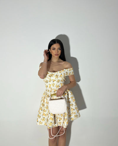 Mini Dress Signorina - Flower giallo