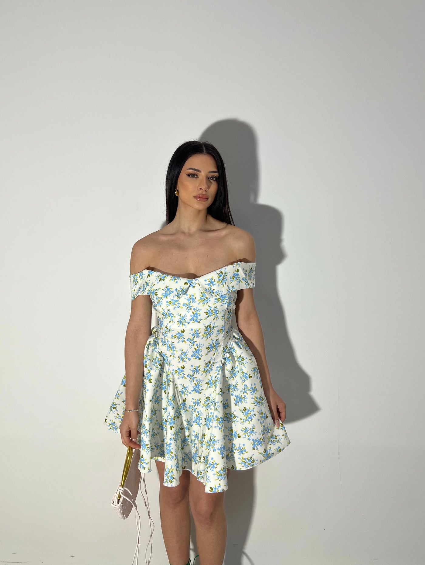 Mini Dress Signorina - Flower celeste