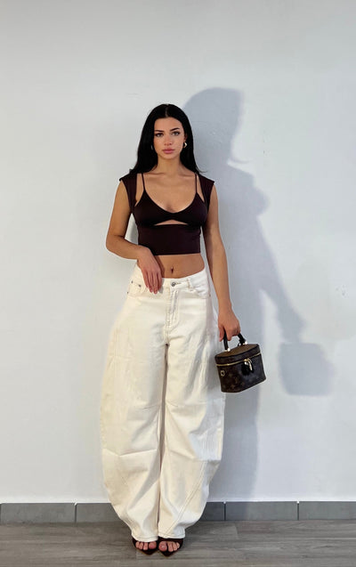 Jeans Mavy - Crema