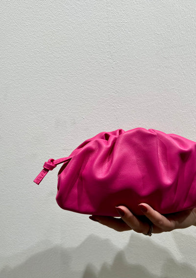 Mini pouch pelle liscia - Fucsia