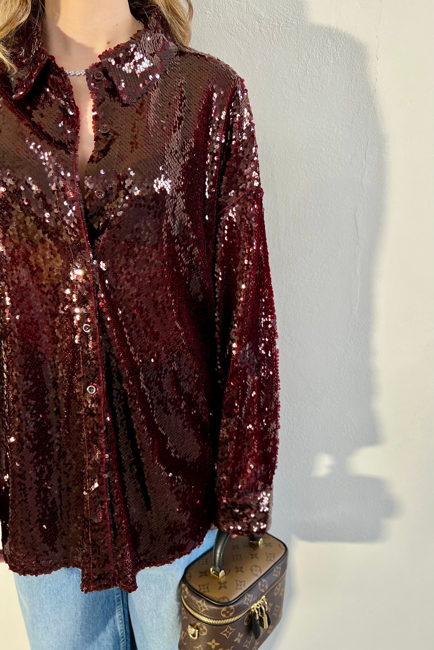 Camicione Paillettes - Burgundy