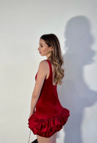 Mini Dress Amelie - Velluto Rosso