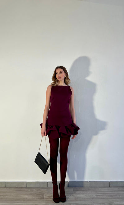 Mini Dress Jolie - Burgundy