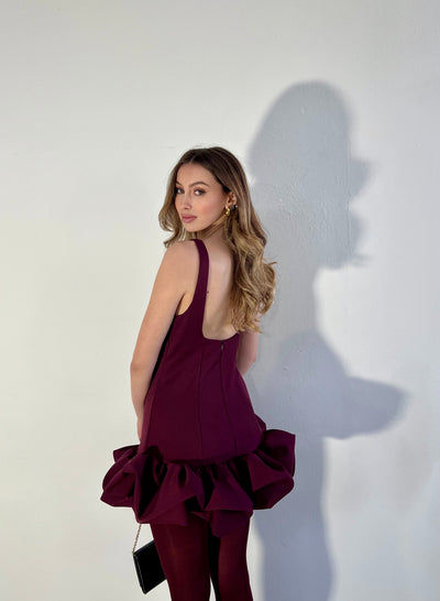 Mini Dress Jolie - Burgundy